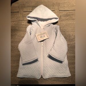 Kissy Kissy Quilted Hooded Kids Jacket - Light Blue